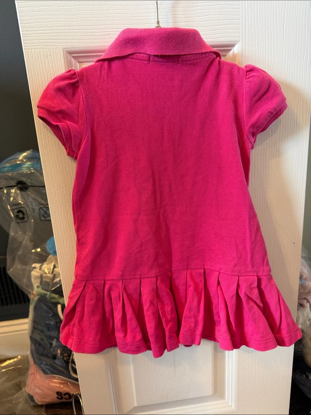 Ralph Lauren Baby Girl Pink Polo Dress 9M Pleated